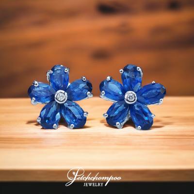 [29021] Flower shaped sapphire earrings  29,000 