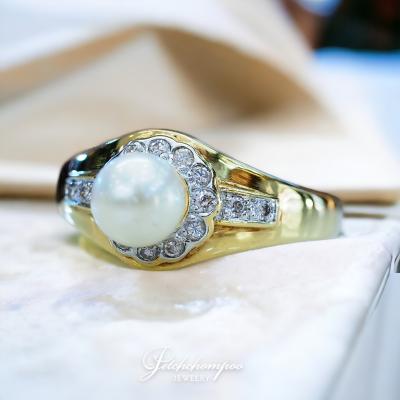 [29098] Pearl ring with diamonds  25,000 