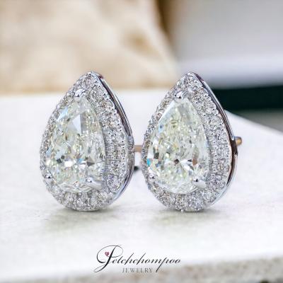 [29290] 3 carat pear shaped diamond HRD certificate earring Discount 1,390,000