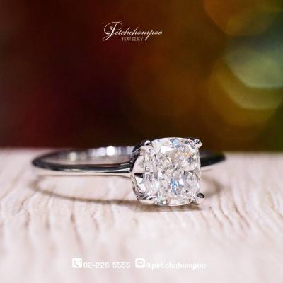 [29759] แหวนเพชรใบเซอร์GIA Cushion cut 1 กะรัต E VVS1 ลดราคาเหลือ 169,000