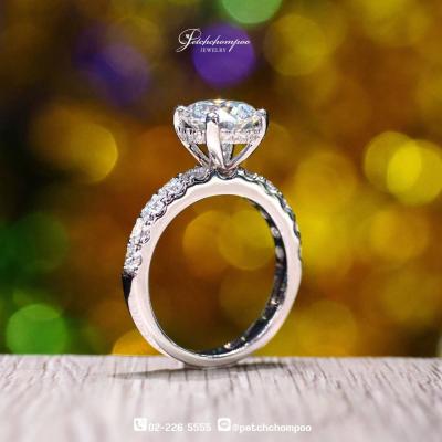 [29654] 3.04 carat  H VS2 triple excellent cut diamond ring Discount 1,090,000