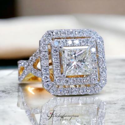 [023486] 2.02 Carats Princess Cut Diamond Ring Discount 299,000