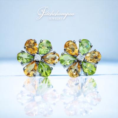 [29108] Peridot and citrine with diamond earring  29,000 