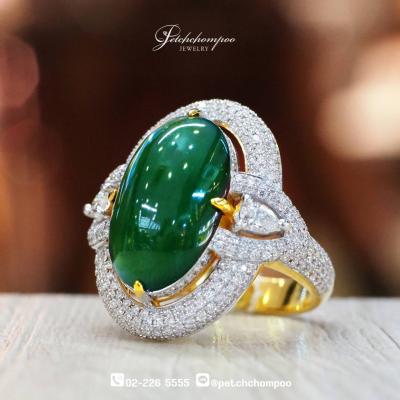 [024529] แหวนหยกพม่า Jadeite Jade ล้อมเพชรเซอร์ IGL  239,000 