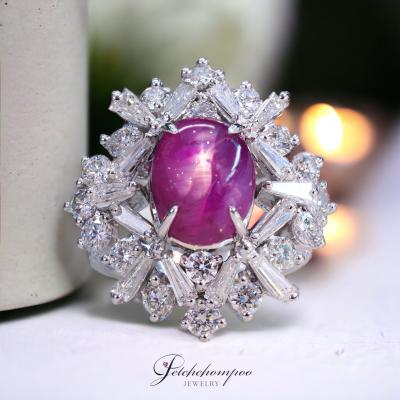 [29394] Unheated Star Myanmar ruby 7.5 carat with diamond ring  159,000 