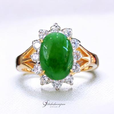 [29398] แหวนหยกพม่าล้อมเพชร (A-Jade)  39,000 