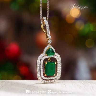 [29748] Colombia emerald and diamond pendant with chain  79,000 