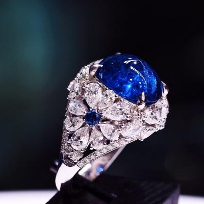 [024364] Blue Sapphire With Diamond Ring Discount 399,000