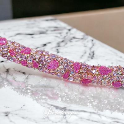 [29240] Carved ruby and sapphire with diamond bracelet  390,000 