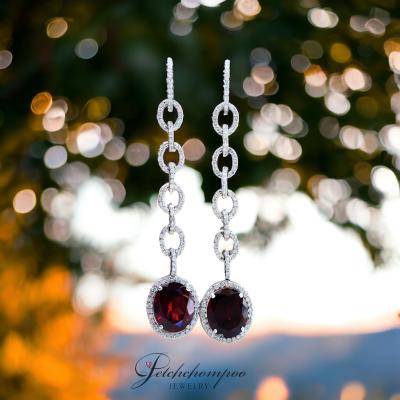 [29345] Garnet with diamond earring  59,000 