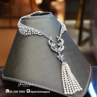 [29715] Diamond necklace with pearl pendant  1,190,000 