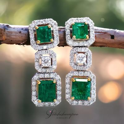 [29332] Colombia emerald with diamond earring  139,000 