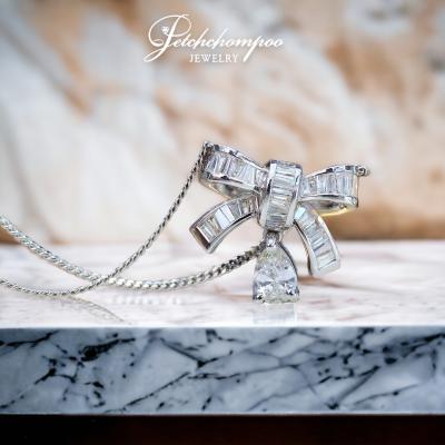[29201] Ribbon diamond pendant with chain  39,000 