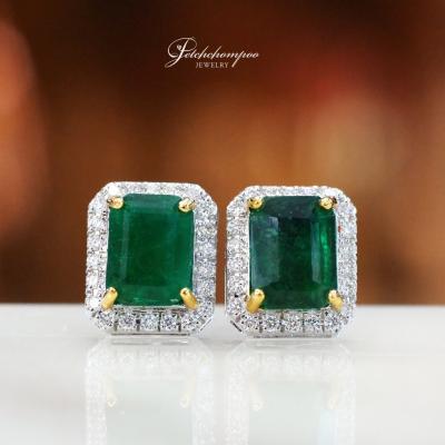 [29492] Zambia emerald with diamond earring  79,000 