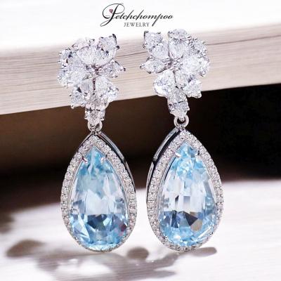 [29819] ต่างหูเพชร Blue Aquamarine 2IN1 เซอร์GFCO ลดราคาเหลือ 359,000