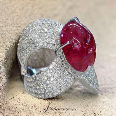 [29348] 13.20 carat unheat ruby with diamond ring  99,000 