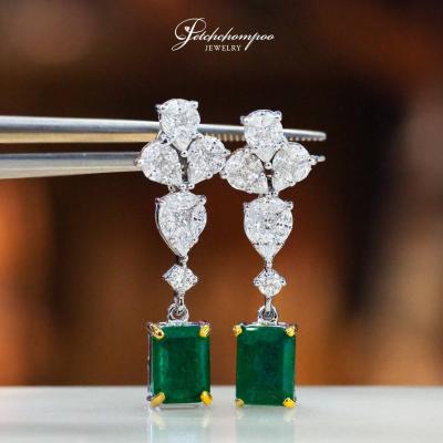 [29493] Zambia emerald with diamond earring  129,000 