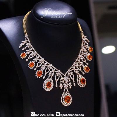 [29850] Yellow sapphire with diamond necklace  890,000 