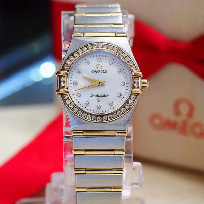 [29718] Omega constellation lady 29mm  2กษัตริย์18k หน้ามุกเลขเพชร  55,000 