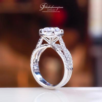 [29357] Diamond ring with HRD certificate 3.01 carat K VVS1 Cushion Cut Discount 450,000