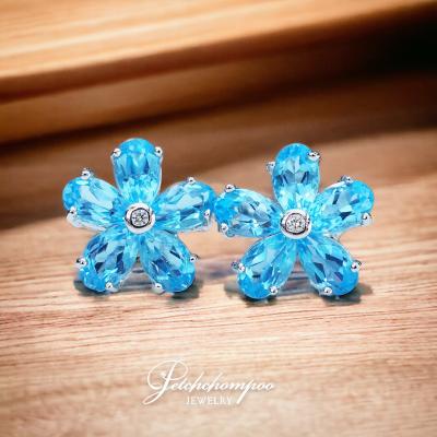 [29024] Blue Topaz Flower Earrings  29,000 