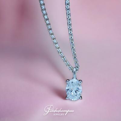 [29165] 0.40 carat Oval cut diamond pendant with chain  39,000 