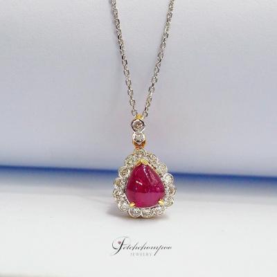 [27825] Burmese ruby pendant set with diamonds necklace  39,000 